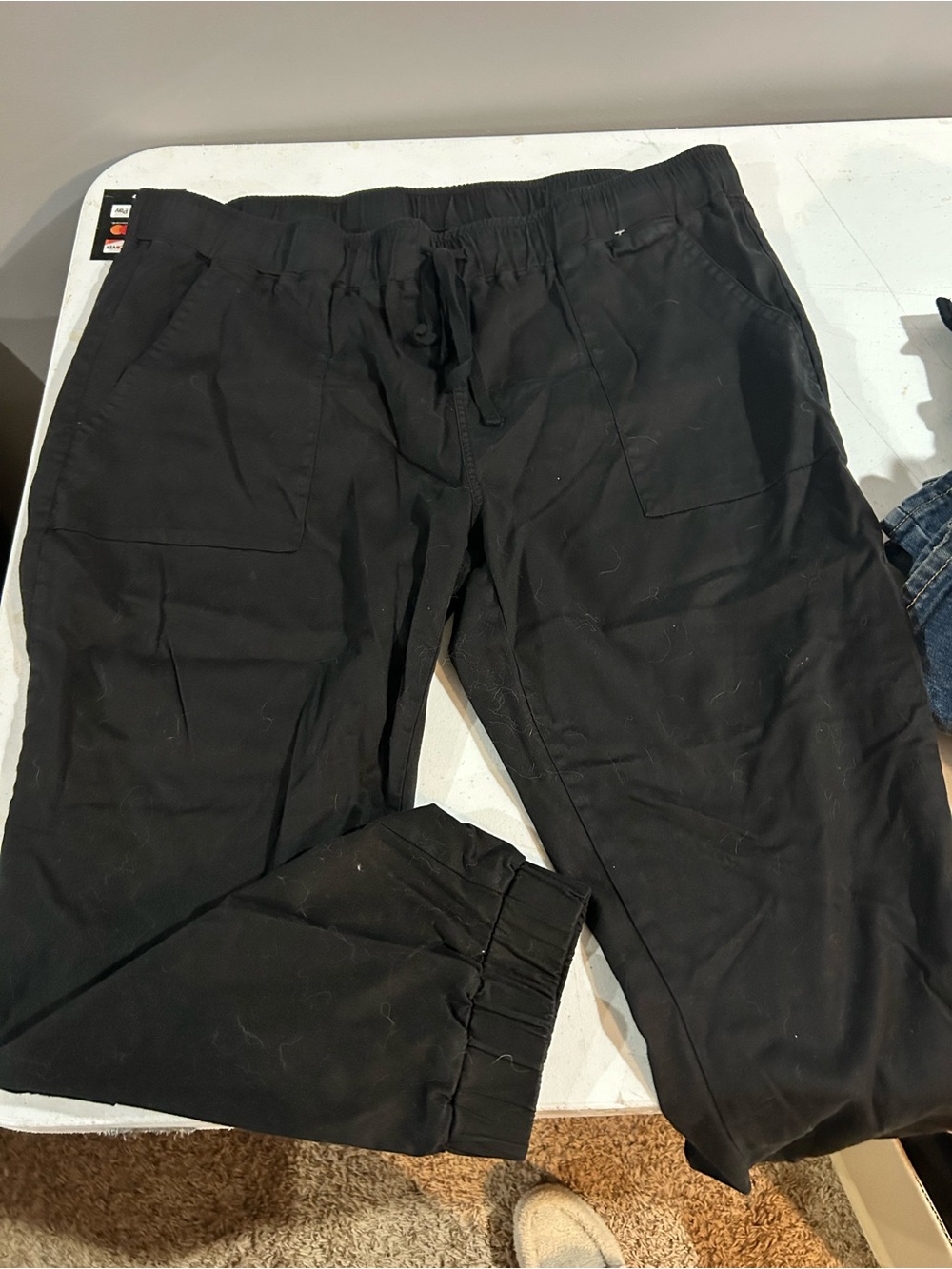 Buffalo David Bitton Black Elastic Drawstring Joggers